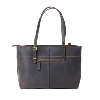 Bolso Tote de Cuero Genuino Vintage para Mujer - Estilo Retro - Image 18