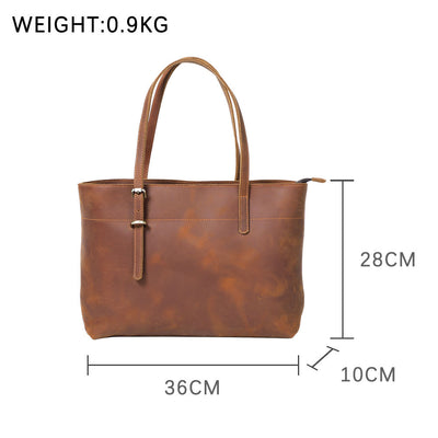 Bolso Tote de Cuero Genuino Vintage para Mujer - Estilo Retro - Image 5