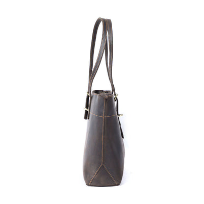 Bolso Tote de Cuero Genuino Vintage para Mujer - Estilo Retro - Image 8