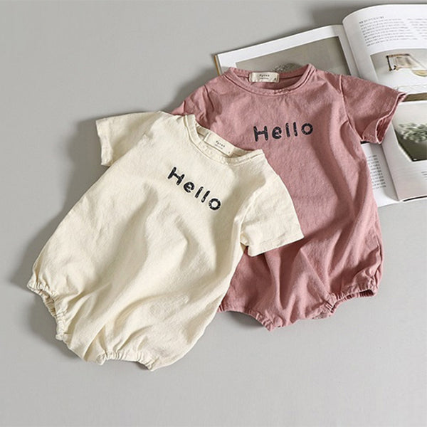 Pelele Corto con Letras para Bebé - Jumpsuit de Manga Corta