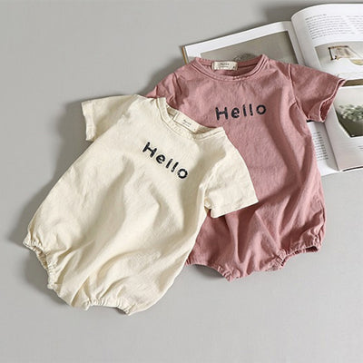 Pelele Corto con Letras para Bebé - Jumpsuit de Manga Corta