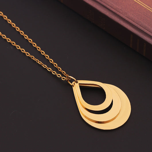 Collar Colgante de Acero Inoxidable Personalizado con Grabado de 3 Gotas de Agua y Nombre para Mujeres - Image 4