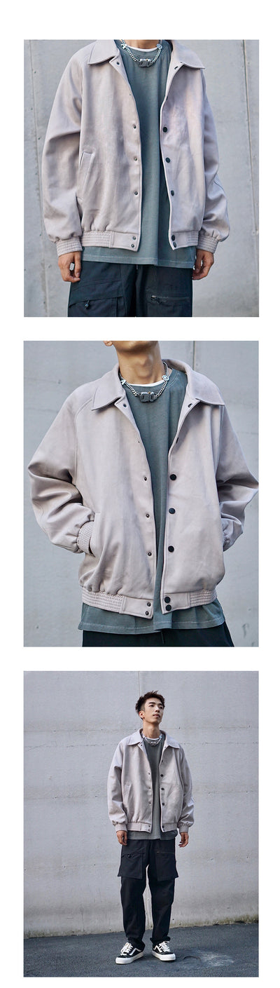 Chaqueta Uniforme de Béisbol Ante Suave Otoño Invierno Hombre Oversized - Image 6