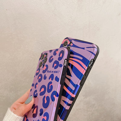 Funda para iPhone con Diseño Leopardo y Cebra Azul - Image 9