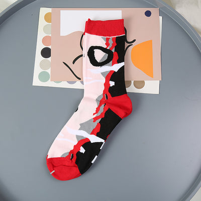 Calcetines de Algodón Puro con Diseño de Colores Combinados - Image 9