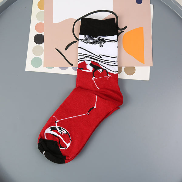 Calcetines de Algodón Puro con Diseño de Colores Combinados - Image 2