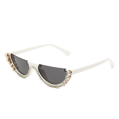 Gafas de Sol Semimontadura con Diamantes - Estilo Exagerado y Personalidad - Image 6