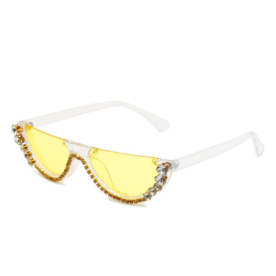 Gafas de Sol Semimontadura con Diamantes - Estilo Exagerado y Personalidad - Image 5
