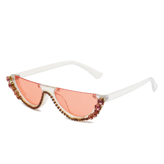 Gafas de Sol Semimontadura con Diamantes - Estilo Exagerado y Personalidad - Image 4
