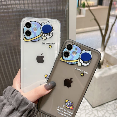 Funda Transparente con Dibujos Animados Compatible con Apple en Negro - Image 8