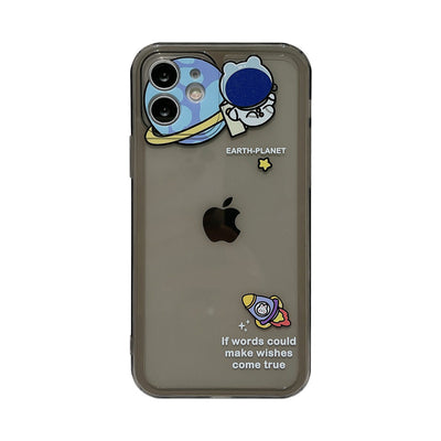 Funda Transparente con Dibujos Animados Compatible con Apple en Negro - Image 4
