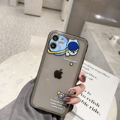 Funda Transparente con Dibujos Animados Compatible con Apple en Negro - Image 6