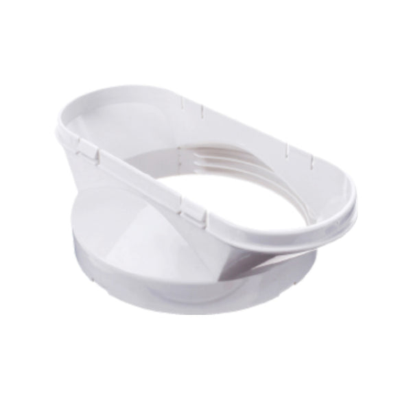 Adaptador de Tubo de Escape para Aire Acondicionado Portátil - Interfaz Boca Plana Blanca