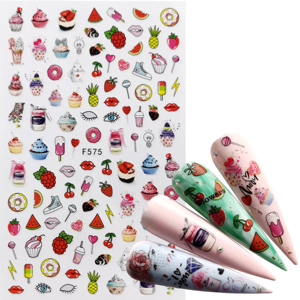 Calcomanías de Uñas Adhesivas - Diseños Decorativos para Manicura Instantánea