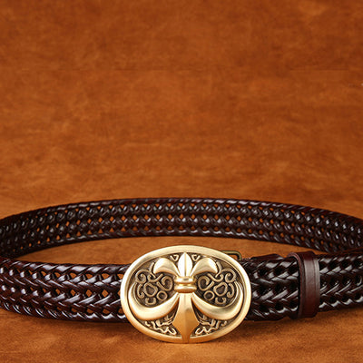Cinturón Tejido a Mano con Hebilla de Cobre - Estilo Clásico para Hombre - Image 17