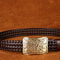 Cinturón Tejido a Mano con Hebilla de Cobre - Estilo Clásico para Hombre