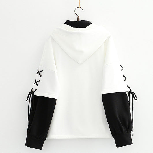 Sudadera Universitaria Panda con Capucha y Doble Textura Polar para Mujer - Image 8