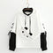 Sudadera Universitaria Panda con Capucha y Doble Textura Polar para Mujer