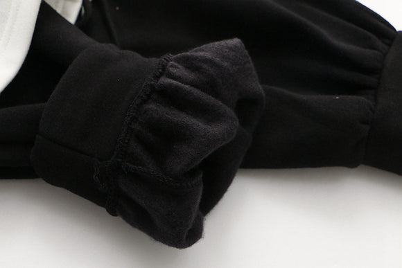 Sudadera Universitaria Panda con Capucha y Doble Textura Polar para Mujer
