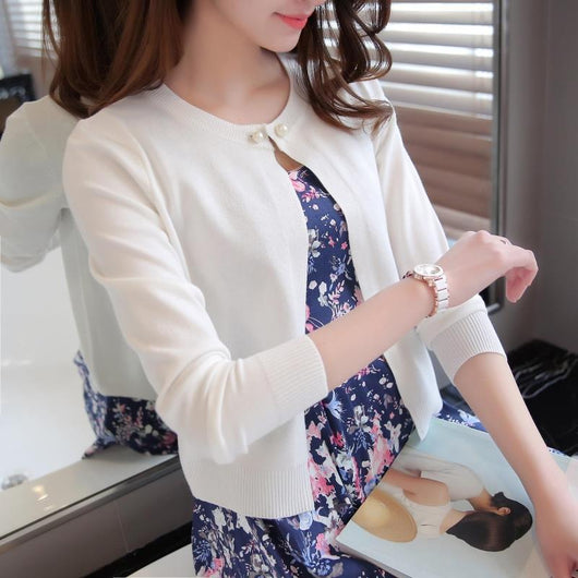 Cardigan Tejido Fino para Mujer - Chaqueta Corta Versátil - Image 12