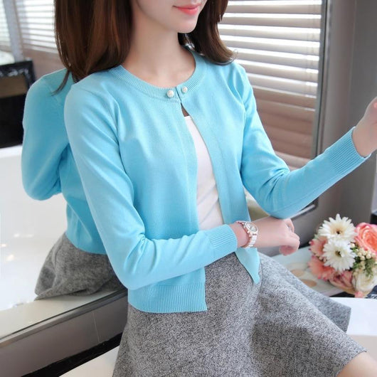 Cardigan Tejido Fino para Mujer - Chaqueta Corta Versátil - Image 11