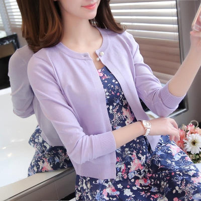 Cardigan Tejido Fino para Mujer - Chaqueta Corta Versátil - Image 5