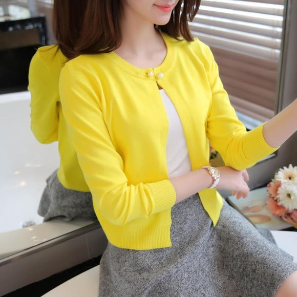 Cardigan Tejido Fino para Mujer - Chaqueta Corta Versátil