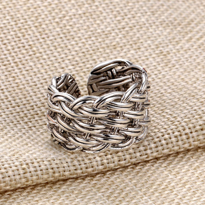 Anillo Trenzado Retro con Diseño Cruzado - Image 6