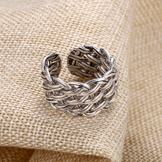 Anillo Trenzado Retro con Diseño Cruzado - Image 7
