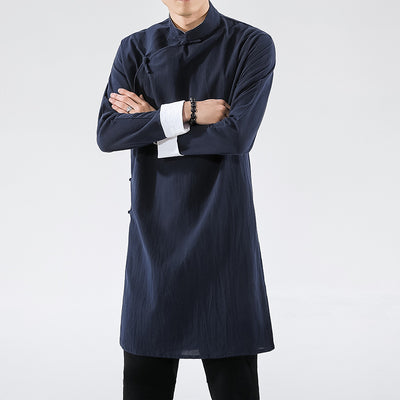 Camisa Casual Hombre Estilo Chino con Cierre Oblicuo - Image 10
