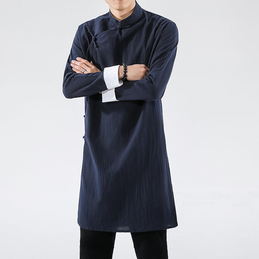 Camisa Casual Hombre Estilo Chino con Cierre Oblicuo - Image 10