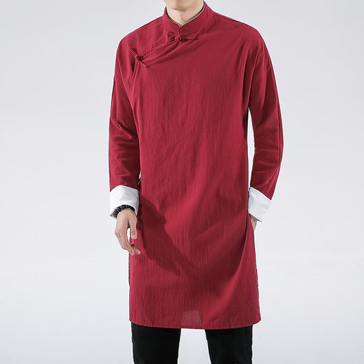 Camisa Casual Hombre Estilo Chino con Cierre Oblicuo - Image 12