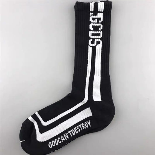 Calcetines Deportivos Altos de Algodón Puro con Letras - Image 22