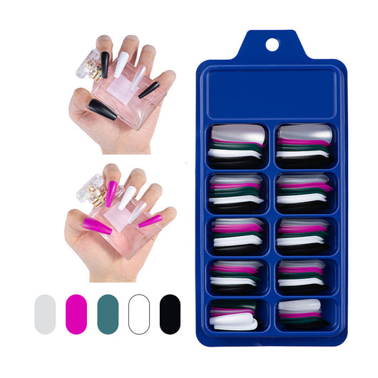 Uñas Postizas Largas Ballet Diseño Sólido - Parches Adhesivos de Larga Duración - Image 6