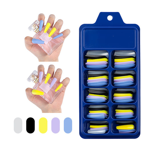 Uñas Postizas Largas Ballet Diseño Sólido - Parches Adhesivos de Larga Duración - Image 7