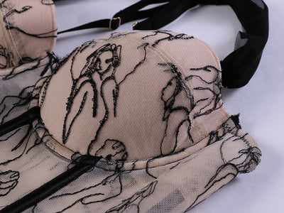 Corpiño Sensual de Encaje y Malla Transparente para Mujer - Image 3