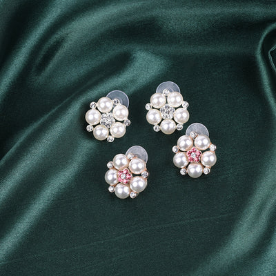 Conjunto de Collar y Aretes de Copo de Nieve con Perlas y Cristales - Image 5