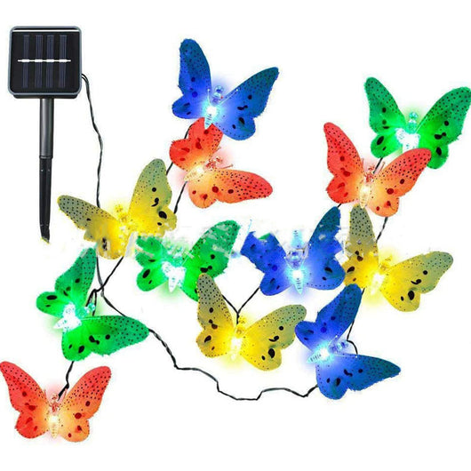 Luces Solares Decorativas con Mariposas LED - Cadena de 20 Luces de Fibra Óptica - Image 9