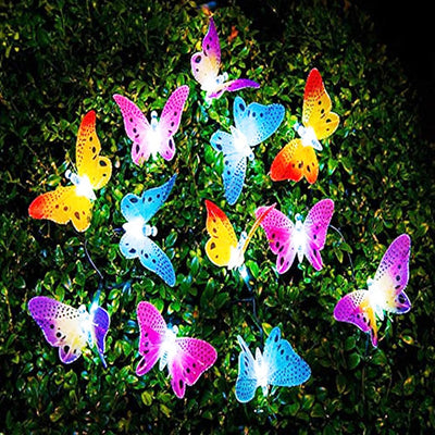 Luces Solares Decorativas con Mariposas LED - Cadena de 20 Luces de Fibra Óptica - Image 5