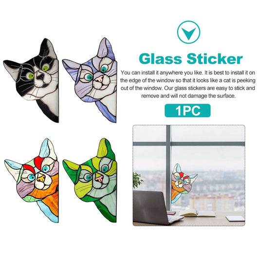Adorno de Gato en Vitral para Ventana - Image 41