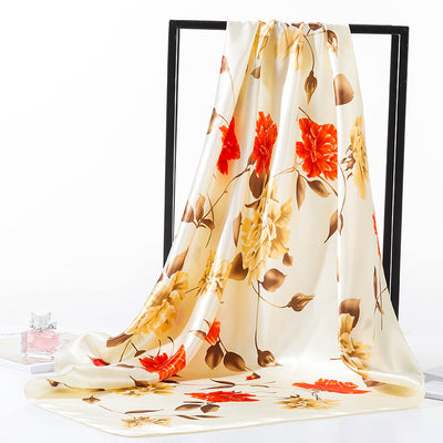 Pañuelo de Seda Grande Estampado - Foulard Satinado Versátil - Image 3