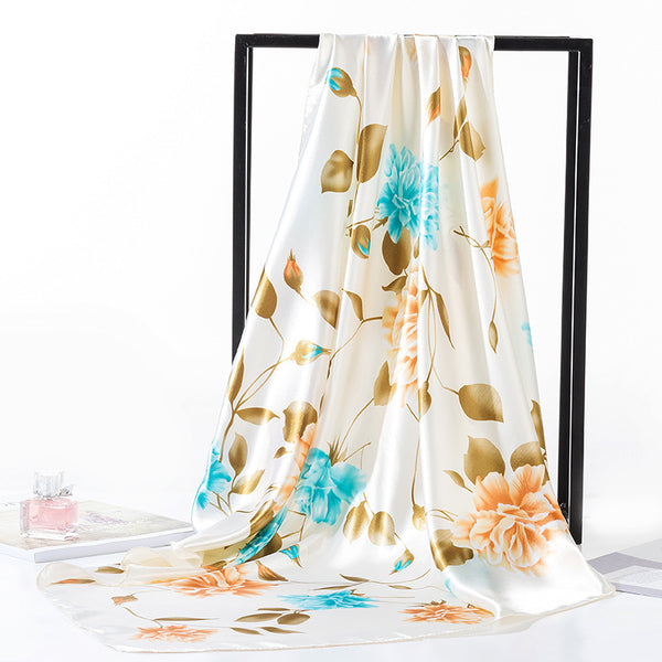 Pañuelo de Seda Grande Estampado - Foulard Satinado Versátil