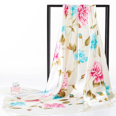 Pañuelo de Seda Grande Estampado - Foulard Satinado Versátil - Image 5