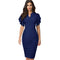 Vestido Slim Fit Escote V Manga Corta Realzador