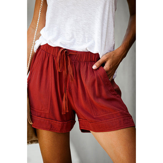 Shorts Anchos de Cintura Alta con Cordón y Encaje - Image 9