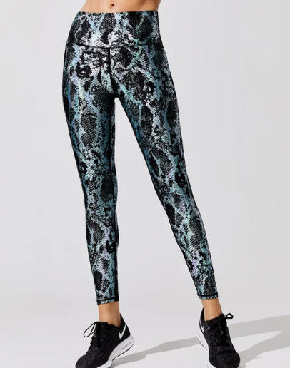 Pantalones Deportivos Ajustados con Estampado Serpiente Bronce - Image 12