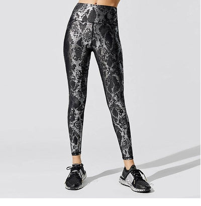Pantalones Deportivos Ajustados con Estampado Serpiente Bronce