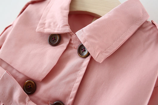 Chaqueta Cortavientos para Niñas - Diseño Liso Medio Largo - Image 2