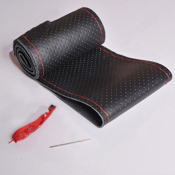 Funda de Volante de Cuero Cosida a Mano con Estilo Deportivo