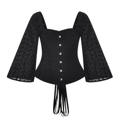Camisa Retro Cuello Cuadrado Manga Larga con Volantes - Image 10